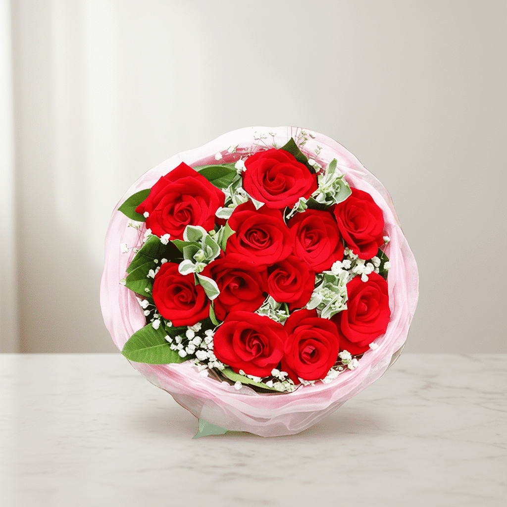 دسته گل هدیه رز قرمز رمانتیک کد43 دسته گل هدیه رز قرمز رمانتیک کد43