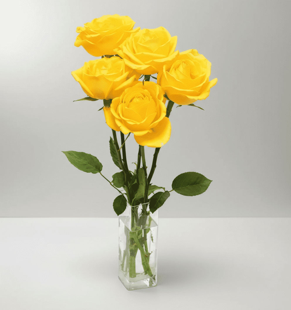 گل آرایی زیبا با گل رز زرد کد42 گل آرایی زیبا با گل رز زرد کد42